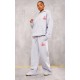 Grey Marl Cherry Print Oversized Hoodie