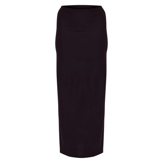 Black Soft Touch Low Rise Maxi Skirt