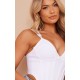 White Bandage Dip Hem Bust Cup Corset