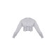 Ash Grey Ribbed Hem Popper Detail Sweatshirt